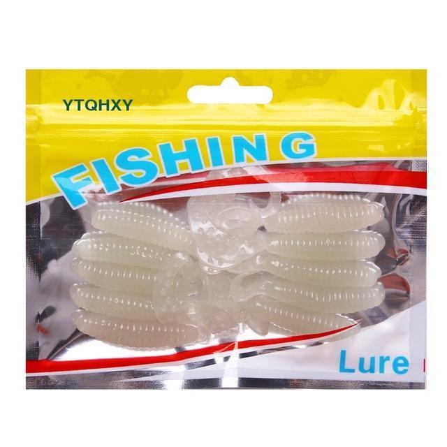 Ytqhxy 10Pcs/Lot 65Mm 2.5G Crank Curly Tail Grub Silicone Fishing Lures Isca-YTQHXY Fishing (china) Store-F-Bargain Bait Box