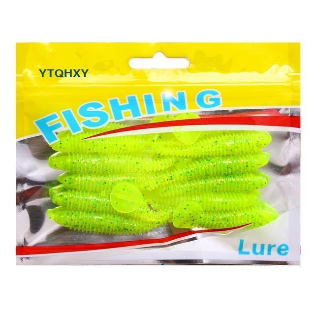 Ytqhxy 10Pcs/Lot Paddle Tail Soft Lure 75Mm 2.8G T Tail Fishy Smell Worms Lure-YTQHXY Fishing (china) Store-D-Bargain Bait Box