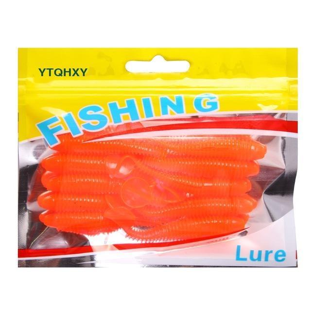 Ytqhxy 10Pcs/Lot Paddle Tail Soft Lure 75Mm 2.8G T Tail Fishy Smell Worms Lure-YTQHXY Fishing (china) Store-E-Bargain Bait Box