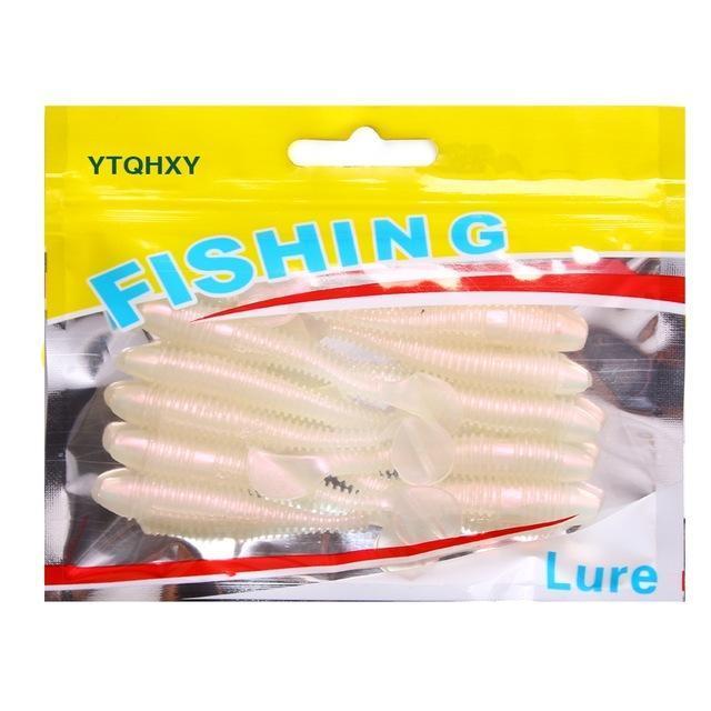 Ytqhxy 10Pcs/Lot Paddle Tail Soft Lure 75Mm 2.8G T Tail Fishy Smell Worms Lure-YTQHXY Fishing (china) Store-F-Bargain Bait Box