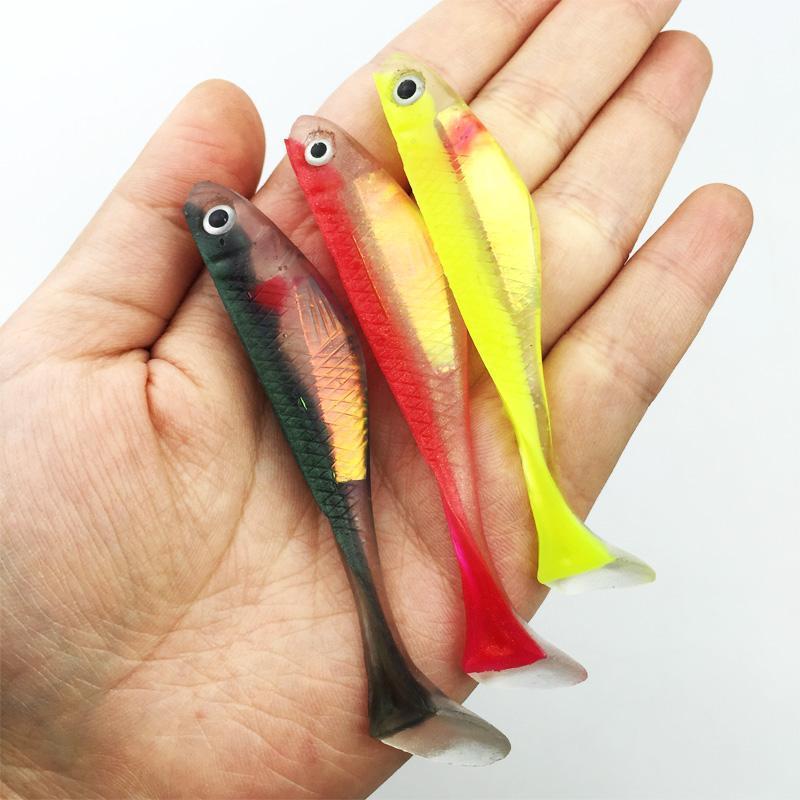 Ytqhxy 5Pcs/Lot Fish Type Soft Fishing Lure 80Mm 5G 3D Eyes Wobblers Soft Jig-YTQHXY Fishing (china) Store-Yellow-Bargain Bait Box