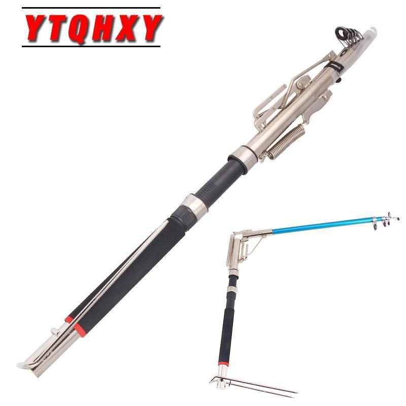 Ytqhxy Automatic Fishing Rod Stainless Steel Telescopic Fishing Pole 2.1M 2.4M-Automatic Fishing Rods-YTQHXY Fishing (china) Store-2.1 m-Bargain Bait Box