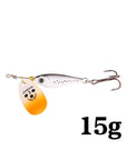Ytqhxy Spinner Bait Sequin Spoon Metal Wobbler 11G 15G 20G Artificial Carp Pesca-YTQHXY Fishing (china) Store-Gray15g-Bargain Bait Box