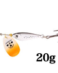 Ytqhxy Spinner Bait Sequin Spoon Metal Wobbler 11G 15G 20G Artificial Carp Pesca-YTQHXY Fishing (china) Store-Gray20g-Bargain Bait Box