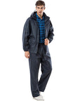 Yuding Fishing Suit Raincoat Polyester Rain Coat Men Women Rain Cover Navy-Rain Suits-Bargain Bait Box-Navy blue-M-Bargain Bait Box