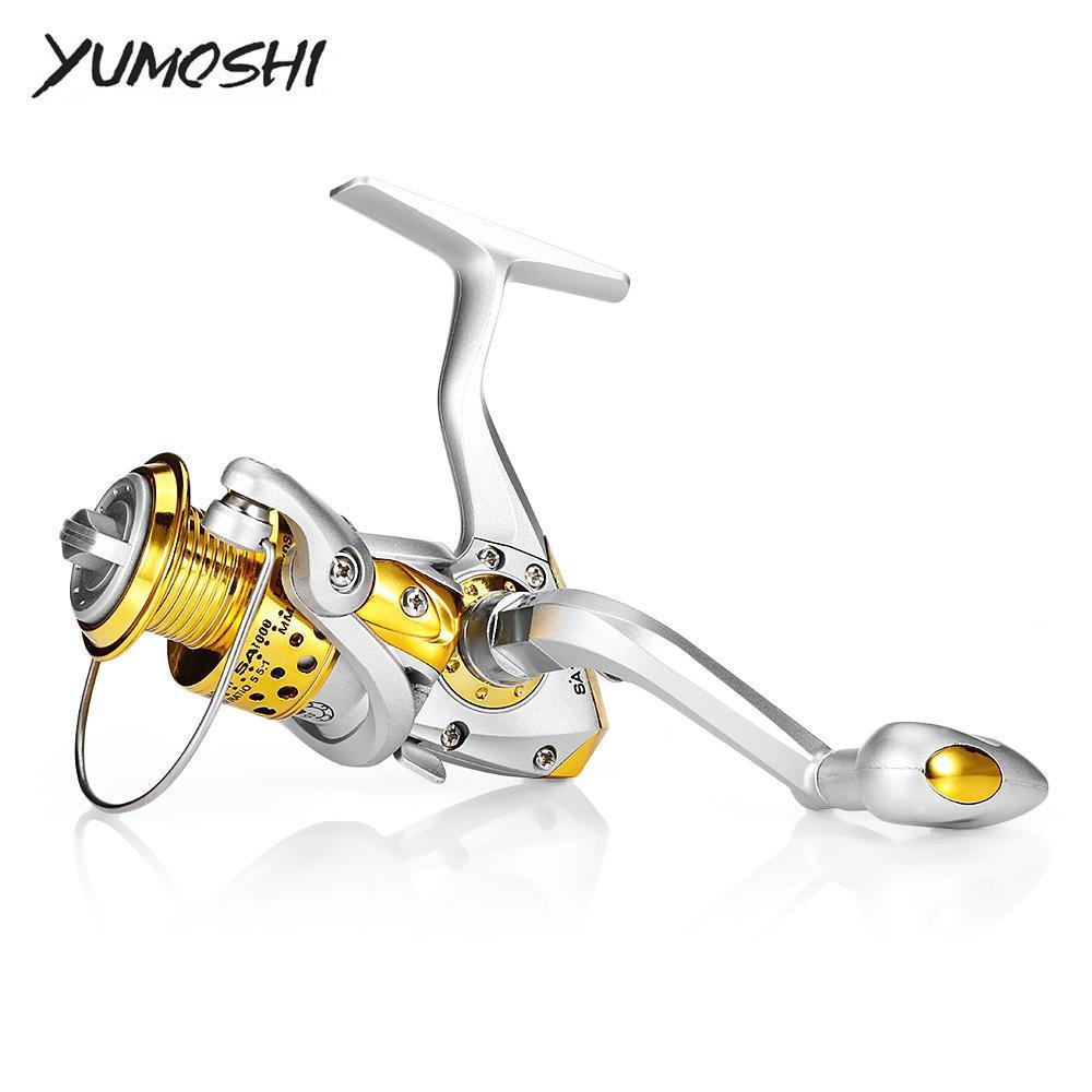 Yumoshi 12Bb 5.5:1 Ratio Fishing Reels Lightweight Plastic Fishing Spinning Reel-Spinning Reels-Shenzhen Outdoor Fishing Tools Store-Silver And Blue-1000 Series-Bargain Bait Box