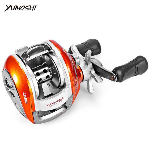Yumoshi 6.3:1 12 + 1 Ball Bearing Fishing Reel High Speed Left / Right Hand Bait-Baitcasting Reels-Shenzhen Outdoor Fishing Tools Store-MANDARIN-LEFT-Bargain Bait Box