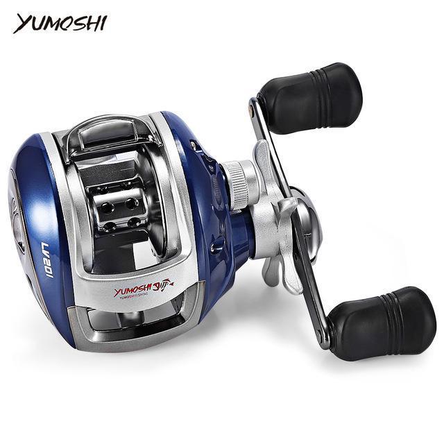Yumoshi 6.3:1 12 + 1 Ball Bearing High Speed Left / Right Hand Bait Fishing-Baitcasting Reels-Bike-Lover's Equipment Store-cerulean-Left Hand-Bargain Bait Box