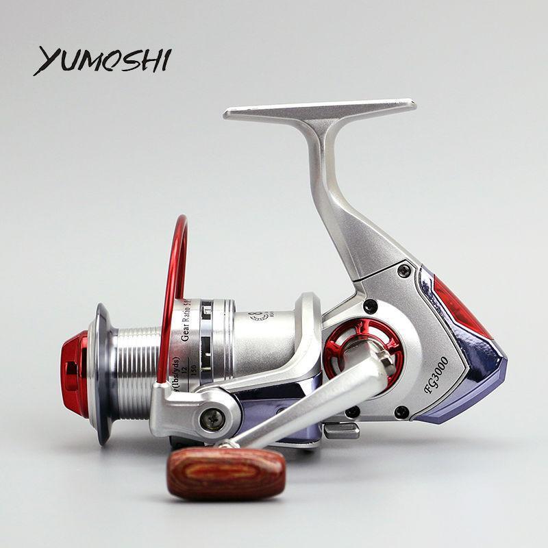 Yumoshi 8+1 Ball Bearings Alert Wooden Handle Fishing Reel-Spinning Reels-yumoshi Official Store-3000 Series-Bargain Bait Box
