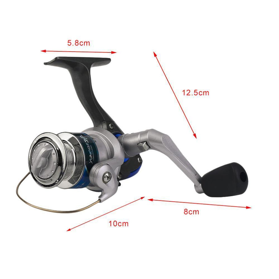 Yumoshi Plastic And Metal Electroplating Fishing Reels With Folding Handle-Spinning Reels-Shenzhen Chase's Stylish Fishing & Riding Store-1000 Series-Bargain Bait Box