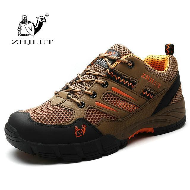 Zhjlut Men Hiking Sneakers Breathable Mesh Sport Men Women Hiking Shoes Men-ZIMNIE Sneakers Store-Brown-5-Bargain Bait Box